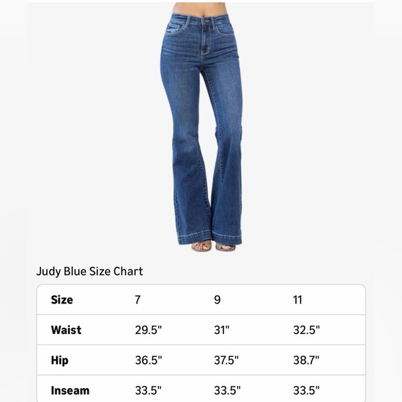 Judy Blue High Rise Flare Jeans size 9 - Picture 6 of 6